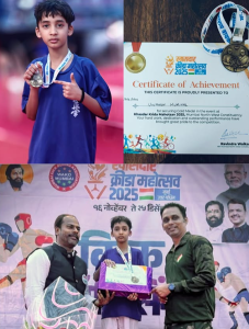🏆 Khasdar Krida Mahotsav 2025  💥 Kick Boxing 👊🏻 🗓 Competition Dates: 6th & 7th December 2025  🥇 Proud Moment! Vivansh Kuriyal secured the Gold Medal in the Under-10 Age Category with an outstanding performance.